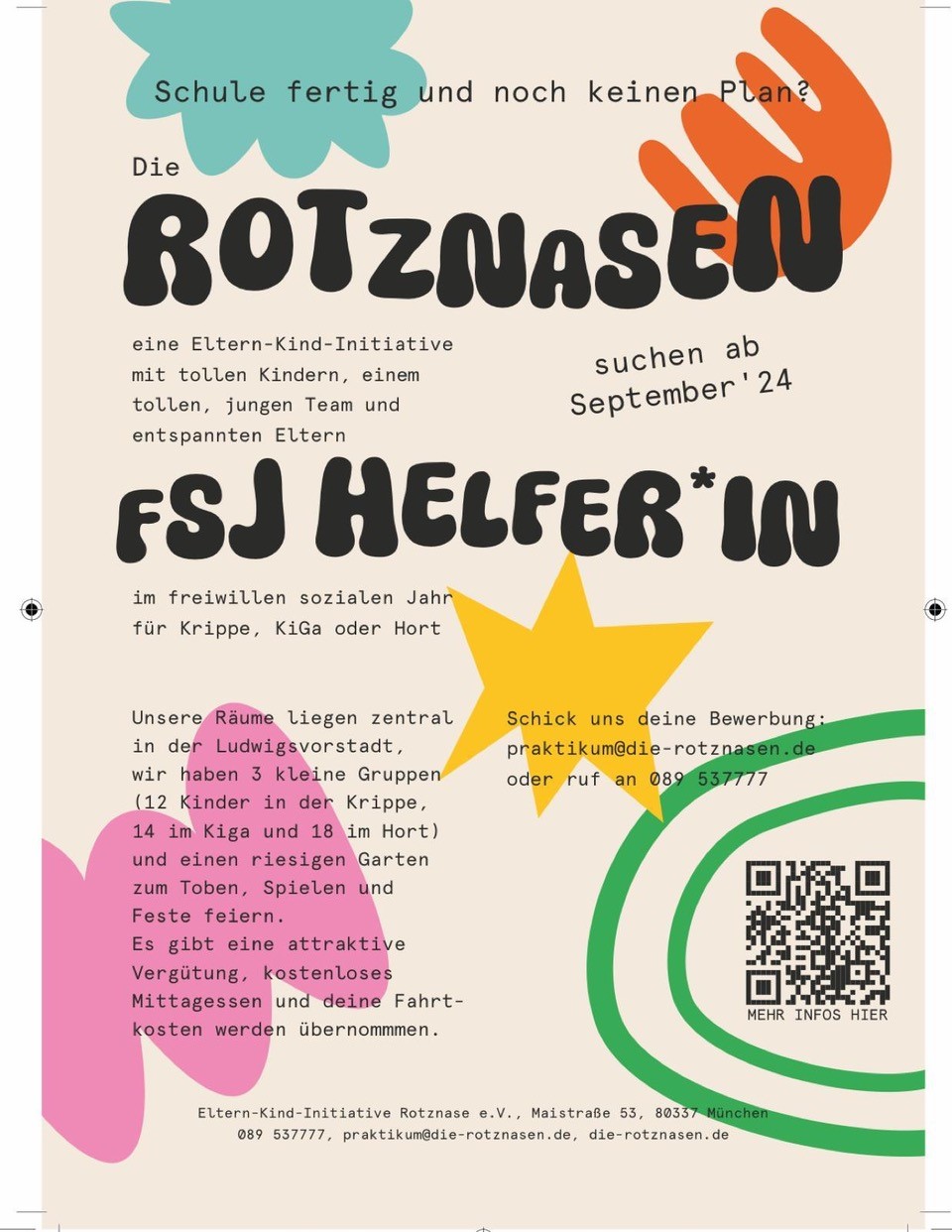 Stellenanzeige FSJ Rotznasen